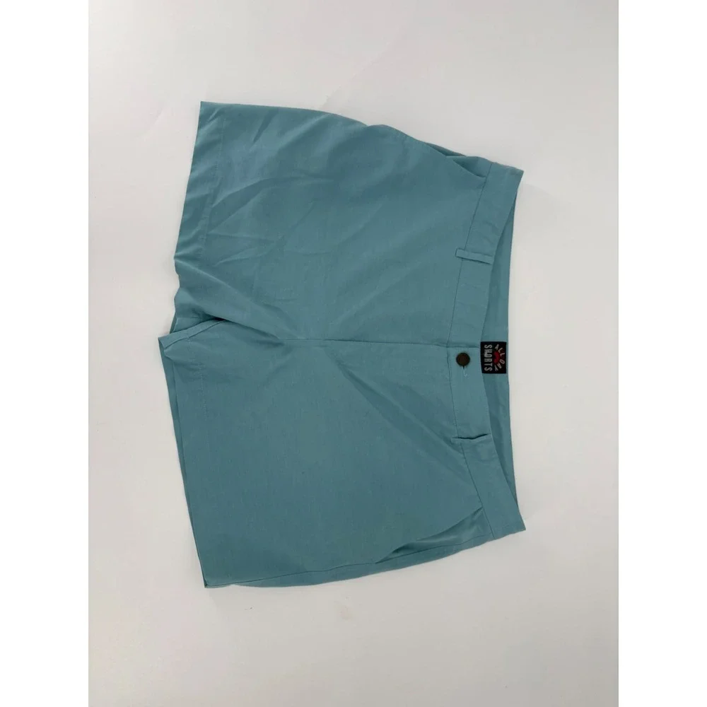 Faherty All Day Shorts Mens 40 Teal Blue Hybrid Quick Dry Stretch Flat Front
